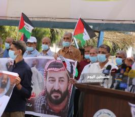 سلسلة بشرية بغزة تضامناً مع الاسير ماهر الاخرس (14).JPG