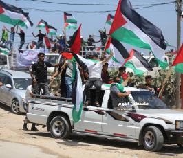 مسير للشاحنات يتوجه لمخيم ملكة شرق غزة رفضاً للحصار ‫(1)‬ ‫‬.JPG