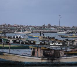 منخفض الجوي في ميناء غزة اليوم (11).JPG