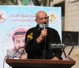  خيمة التضامن مع الأسير الأخرس أمام الصليب بغزة (16).JPG