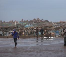 منخفض الجوي في ميناء غزة اليوم (3).JPG