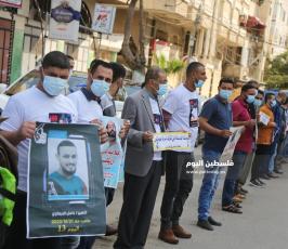 وقفة للاتحاد الإسلامي للنقابات المهنية بغزة نصرةً للأسير الأخرس (16).JPG