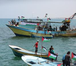 انطلاق قوافل الحرية وكسر الحصار من ميناء غزة ‫(42598934)‬ ‫‬.JPG