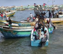 انطلاق قوافل الحرية وكسر الحصار من ميناء غزة ‫(42598917)‬ ‫‬.JPG