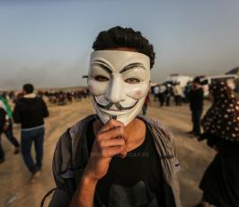 وجوه الشباب الفلسطيني الغاضب في مسيرة العودة الكبرى ‫(42992134)‬ ‫‬.JPG