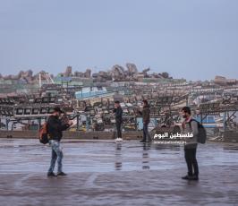 منخفض الجوي في ميناء غزة اليوم (4).JPG