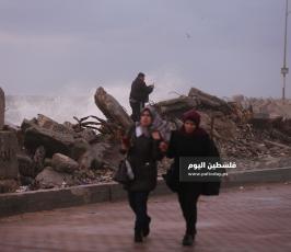 منخفض الجوي في ميناء غزة اليوم (5).JPG