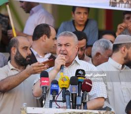 حماس تنظم وقفة تضامنية ضد التطبيع مع الاحتلال الإسرائيلي بغزة (2).JPG