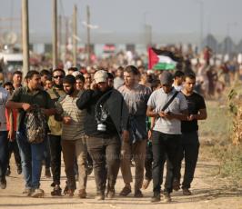 مسيرة العودة على حدود القطاع بعد مرور 100 يوم على المسيرة  (3).JPG