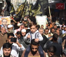 مسيرة جماهيرية حاشدة يتقدمها قادة حركة الجهاد الإسلامي في خانيونس دعما للقدس