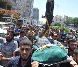 جنازة الشهيد القائد في سرايا القدس شعبان الدحدوح