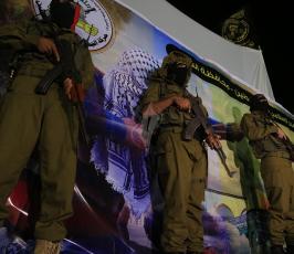  حفل تأبين الشهيد المجاهد عائد خميس جمعة ابن سرايا القدس في جباليا ‫(1)‬ ‫‬