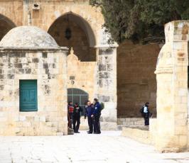 المرابطون في ساحات المسجد الاقصى يمنعون اعضاء حزب الليكود من تدنيس الاقصى