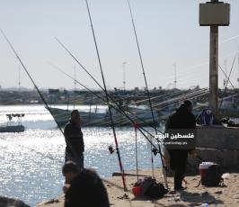 صيد بالصنارة في ميناء غزة البحري (24).JPG
