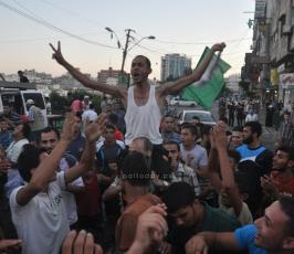 فرحة الشارع في غزة بوقف النار