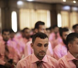 الهيئة الخيرية لإغاثة الشعب الفلسطيني تزف 50 عريس وعروس في حفل جماعي بغزة