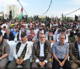قيادة حركة الجهاد السياسية والعسكرية تحضر مهرجان الانطلاقة الجهادية
