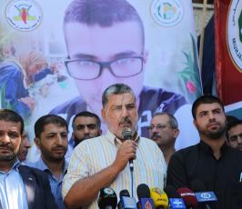 خيمة تضامنية لحركة الجهاد الإسلامي ومهجة القدس أمام مقر الصليب الأحمر ‫(30008717)‬ ‫‬
