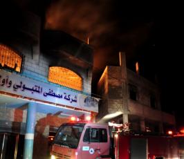 الطيران الحربي الاسرائيلي يستهدف شركة المتبولي للخيزران والبلاستيك