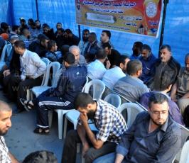الجهاد تقيم بيت عزاء للشهيد عاصي أمام الصليب بغزة