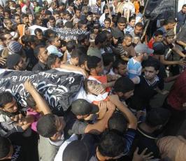 تشييع جثامين الشهيدين أبو نصيرة و فطاير من دير البلح
