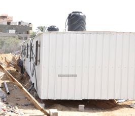 استمرار العمل بالكرفانات في منطقة خزاعة شرق خانيونس