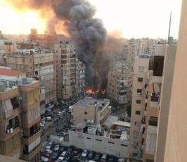بالصور : قتلى وجرحى في انفجار الضاحية الجنوبية بيروت