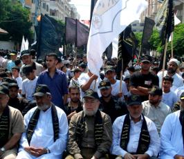 المهرجان الختامى لمخيمات بشائر الإنتصار أمام مقر الصليب الأحمر بغزة