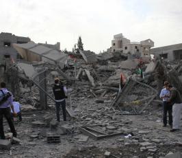 تدمير مقر الحكومة الفلسطينية في غزة بالكامل