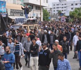 مسيرة نصرة للمسجد الاقصى وفاء لدماء الشهيد معتز حجازى