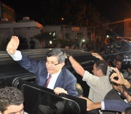وزير خاريجة تركيا وأمين عام جامعة الدول العربية خلال زيارتهما لغزة