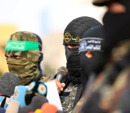 الأذرع العسكرية لفصائل المقاومة الفلسطينية خلال مؤتمر صحفي في غزة ‫(39191052)‬ ‫‬