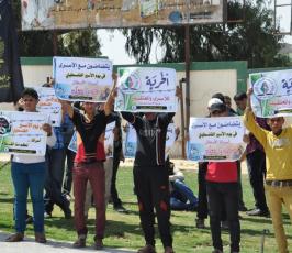 الرابطة الاسلامية تنظم وقفة تضامنية مع الاسرى في خانيونس‎