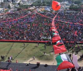 الجبهة الشعبية تحتفل في ذكرى انطلاقتها الـ46 في غزة