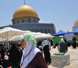 كيف قضي المصلون أوقاتهم في الاقصى المبارك في ظل موجة الحر الشديدة