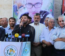 خيمة تضامنية لحركة الجهاد الإسلامي ومهجة القدس أمام مقر الصليب الأحمر ‫(30008715)‬ ‫‬