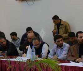 حوار صحفي مفتوح نظمه التجمع الإعلامي للحديث حول المستجدات الفلسطينية الأخيرة ‫(39059979)‬ ‫‬