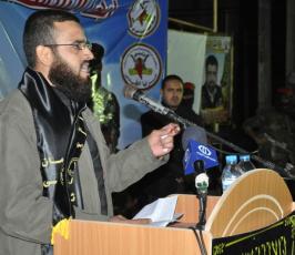 حركة الجهاد تنظم مهرجاناً لتكريم أهالى شهداء السماء الزرقاء بالوسطى