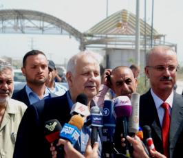 وصول وفد لجنة الانتخابات المركزية لقطاع غزة برئاسة الدكتور حنا ناصر