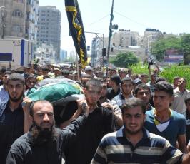 جنازة الشهيد القائد في سرايا القدس شعبان الدحدوح