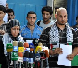 "شباب الانتفاضة" ينظم وقفة أمام مقر الأمم المتحدة يطالبها بالوقوف إلى جانب القضية الفلسطينية
