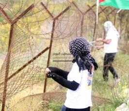 نشطاء فلسطينيون يقطعون أجزاء من معتقل عوفر غربي رام الله