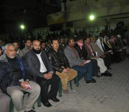حركة الجهاد تنظم مهرجاناً لتكريم أهالى شهداء السماء الزرقاء بالوسطى