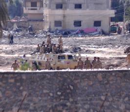 الجيش المصرى يواصل تفجير البيوت على الحدود مع قطاع غزة
