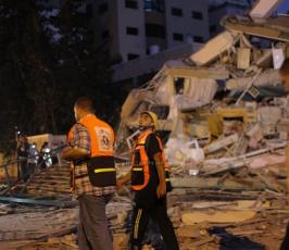 قصف برج الظافر 4 بالكامل