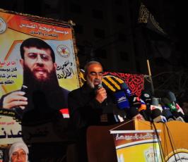 احتفالات بغزة بإنتصار الشيخ الاسير خضر عدنان على سجانه