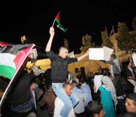 صور من استقبال الاسرى المحررين في مقر المقاطعة برام الله