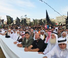 فصائل المقاومة تتوافد على ارض الكتيبة وتهنئ الجهاد الاسلامى بذكرى انطلاقتها