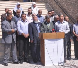 بالصور: الفصائل تعلن عن موعد مسيرة يوم القدس العالمي خلال مؤتمر صحفي