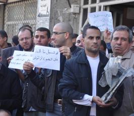 اعتصام الصحفيين ضد استهدافهم من قبل الاحتلال أمام برج شوى وحصري بغزة